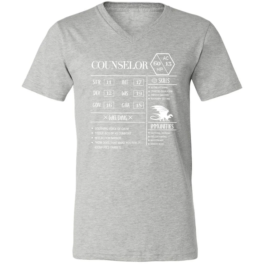 Counselor New Unisex V-Neck T-Shirt - Athletic Heather - 7