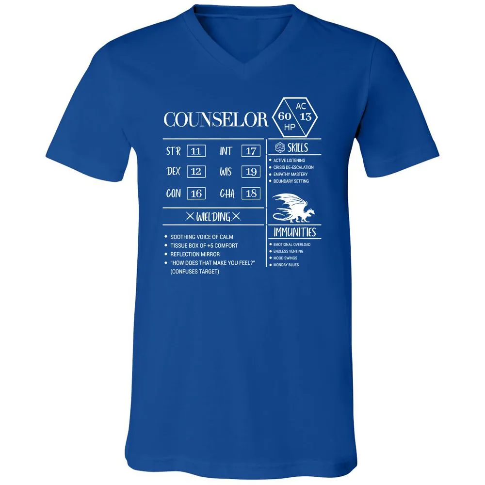 Counselor New Unisex V-Neck T-Shirt - True Royal - 4