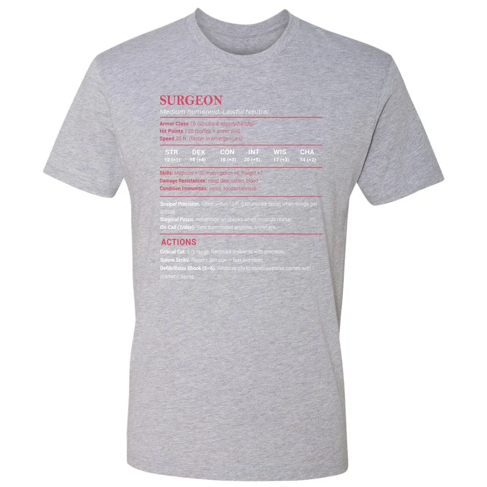 Surgeon Stats Premium Unisex T-Shirt - Heather Grey - 9