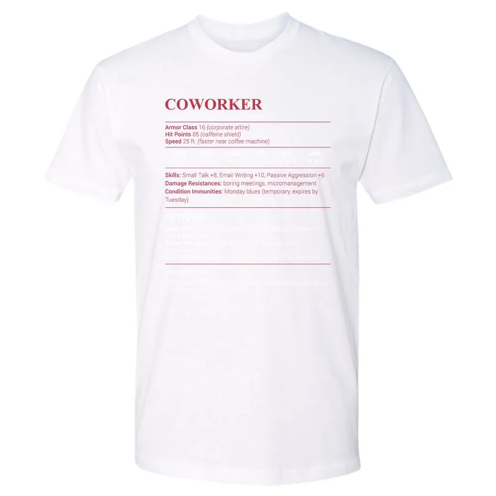 Coworker Stats Premium Unisex T-Shirt - White - 4