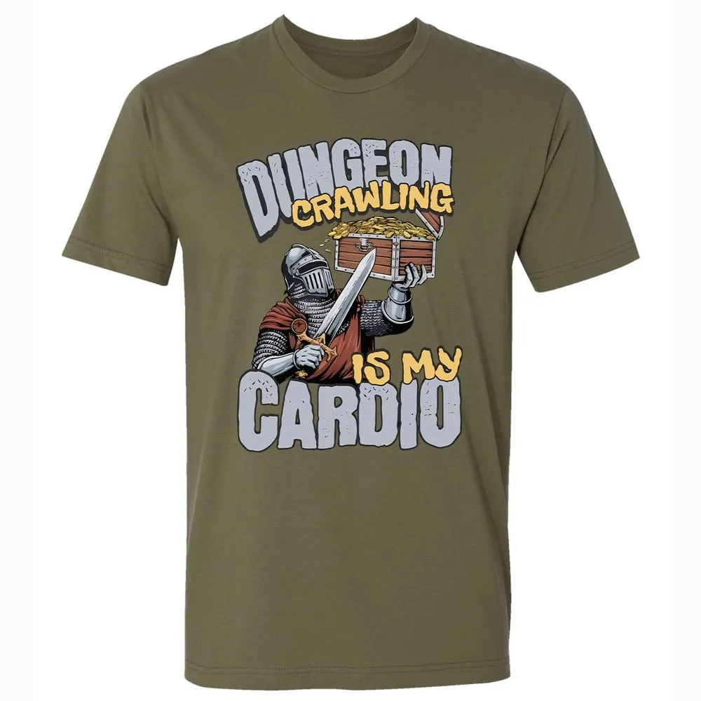Dungeon Crawling Is My Cardio Premium Unisex T-Shirt - Military Green - 5