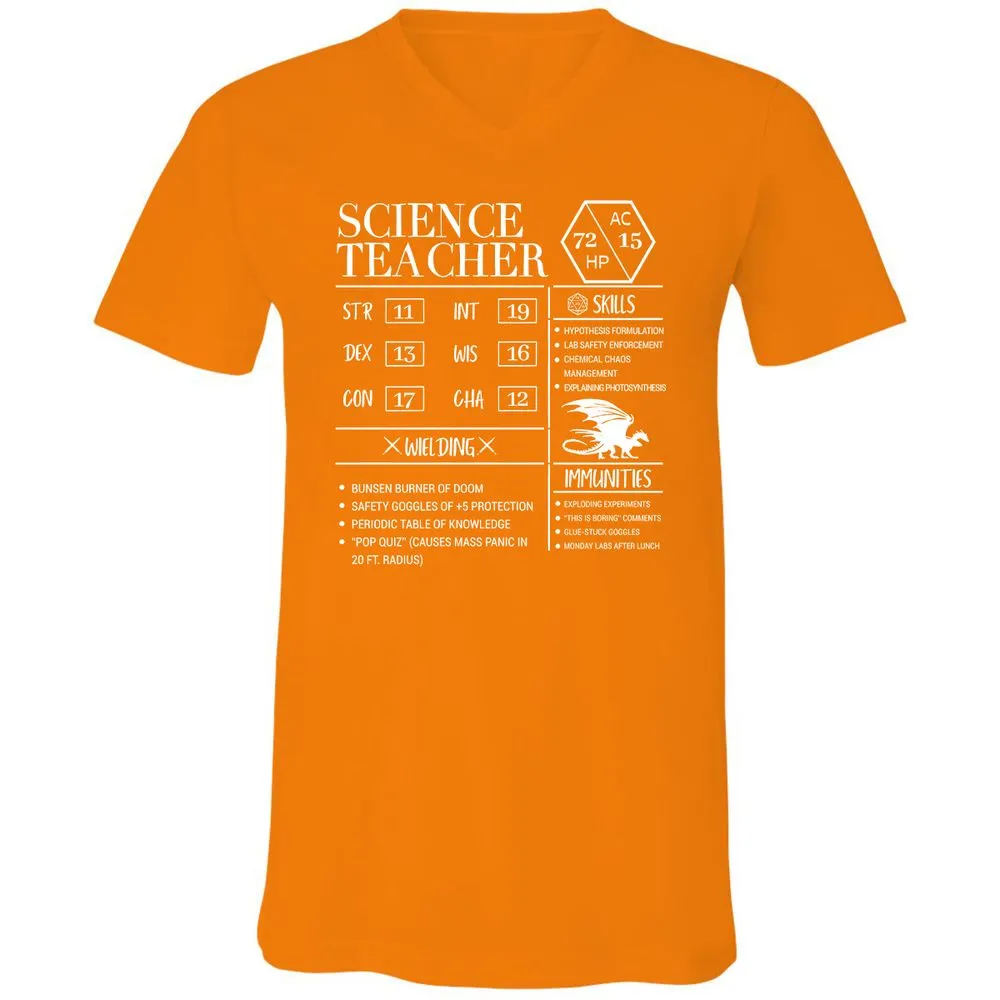 Science Teacher New Unisex V-Neck T-Shirt - Orange - 11