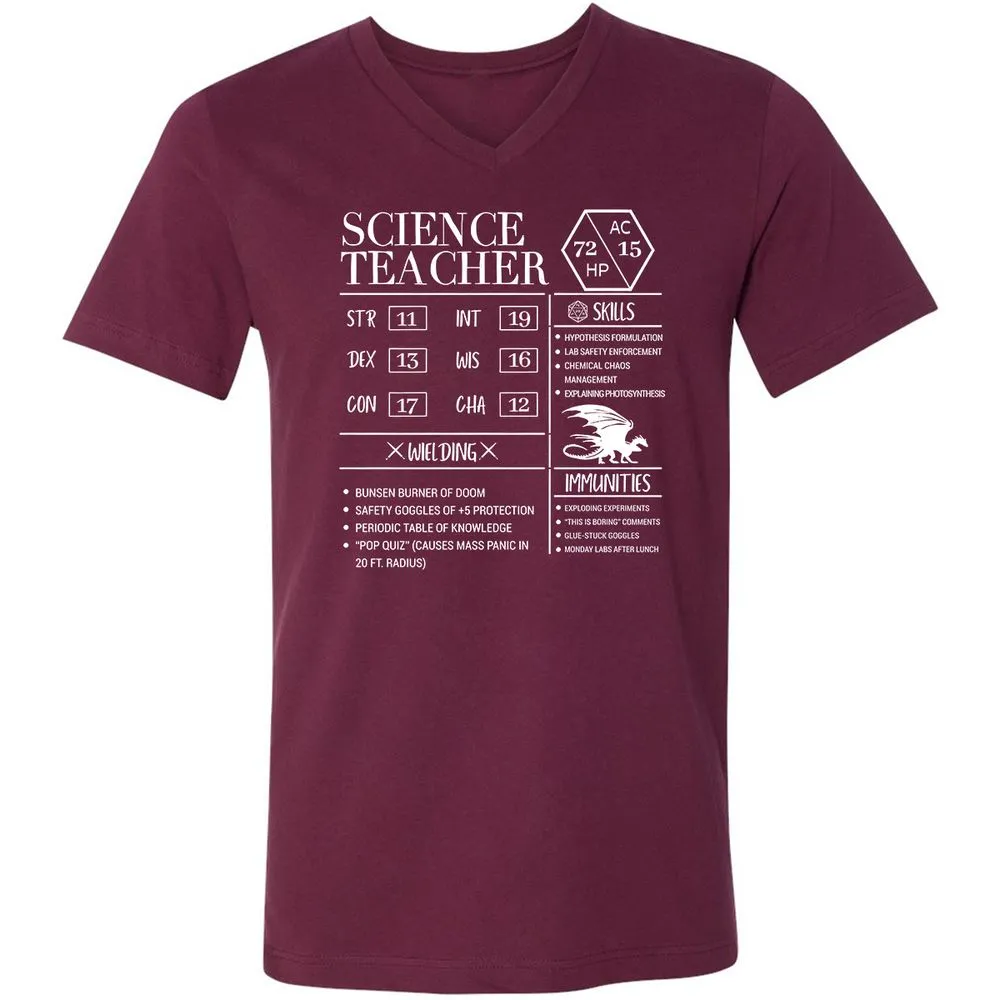 Science Teacher New Unisex V-Neck T-Shirt - Maroon - 6