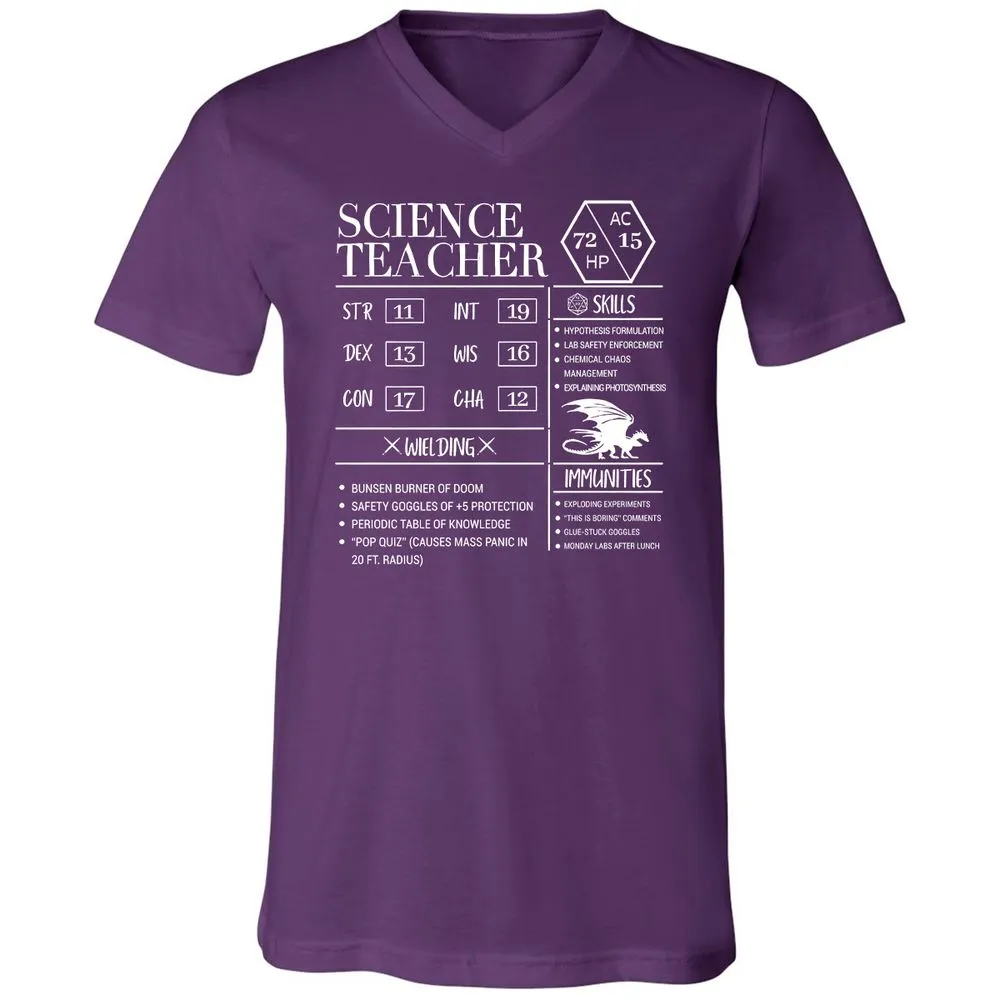 Science Teacher New Unisex V-Neck T-Shirt - Team Purple - 9
