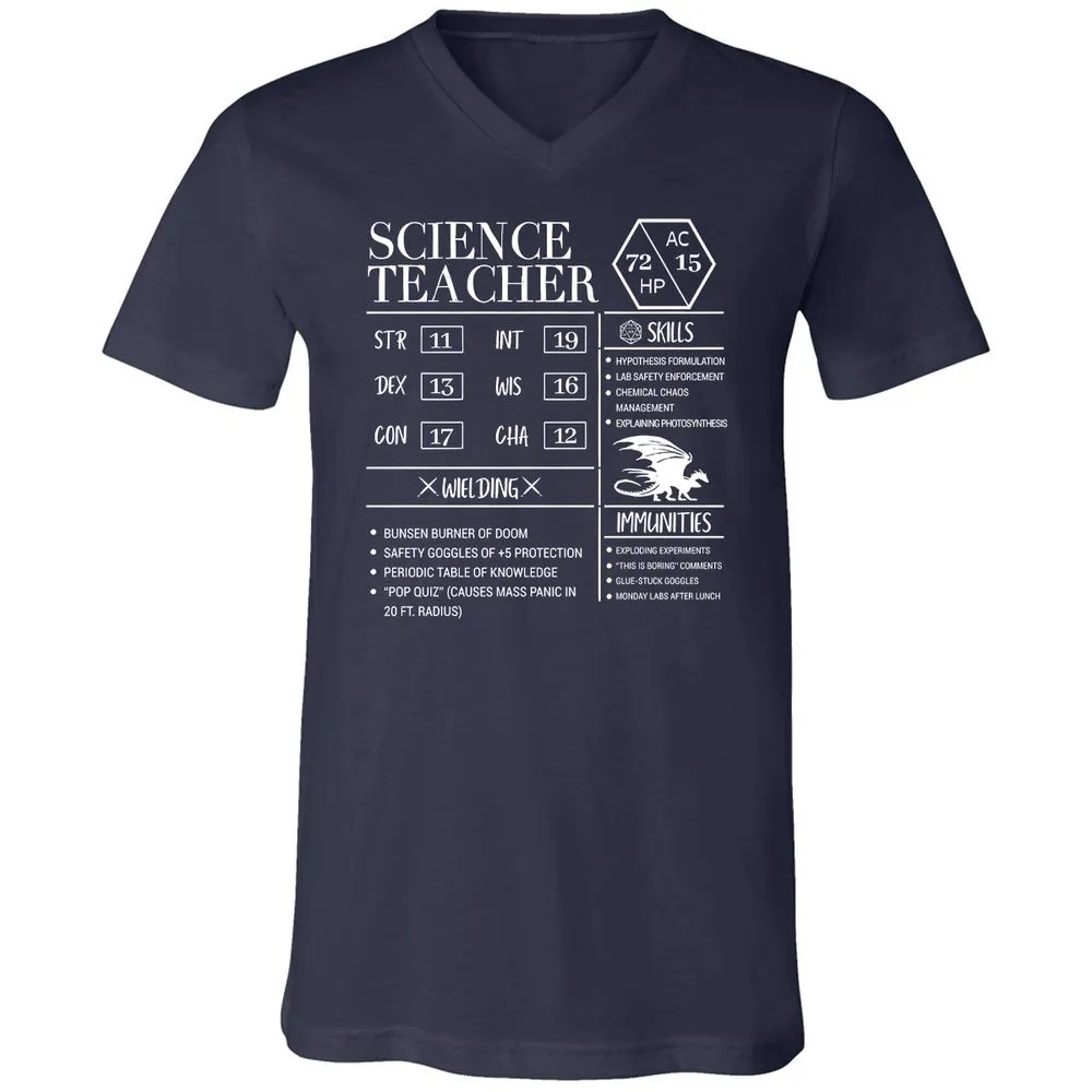 Science Teacher New Unisex V-Neck T-Shirt - Navy - 2