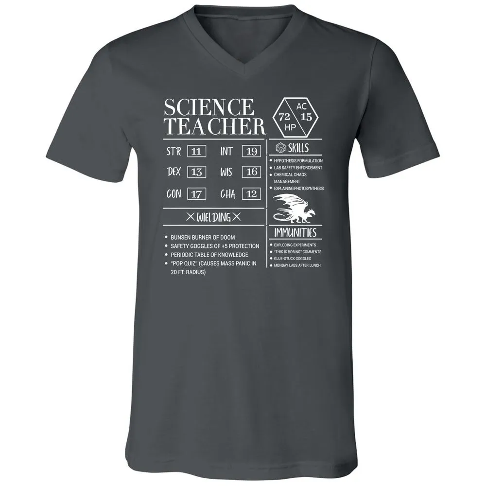 Science Teacher New Unisex V-Neck T-Shirt - Asphalt - 12