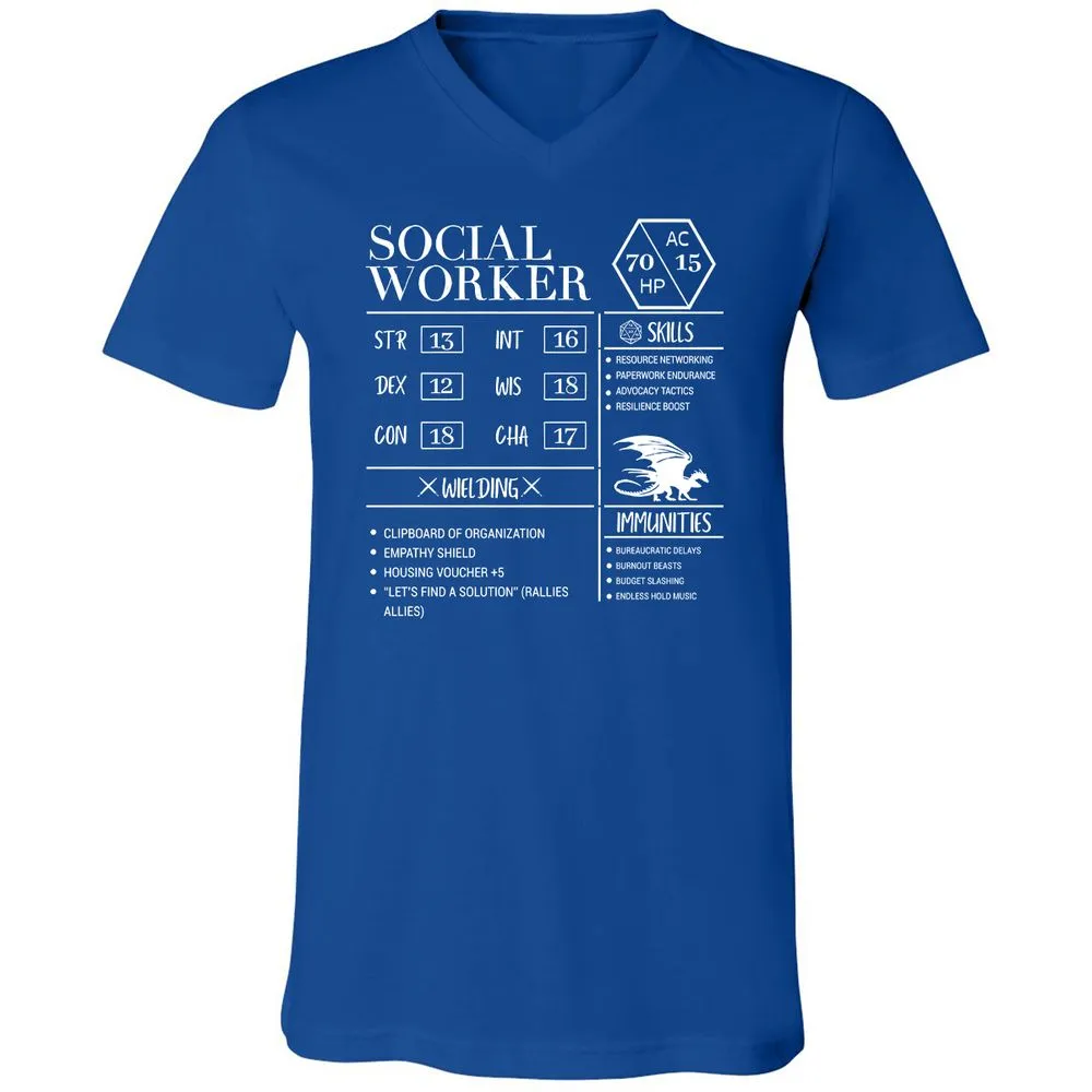 Social Worker New Unisex V-Neck T-Shirt - True Royal - 4