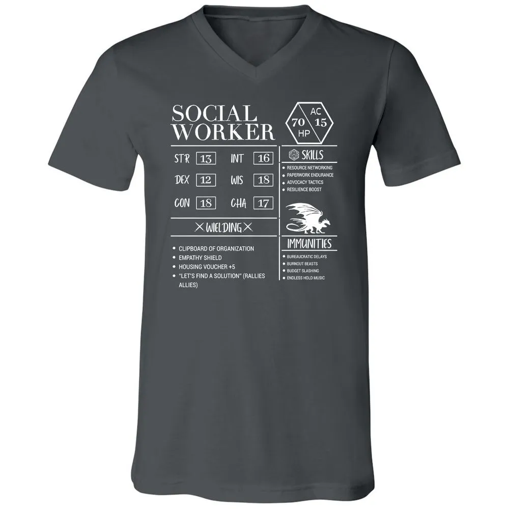 Social Worker New Unisex V-Neck T-Shirt - Asphalt - 12