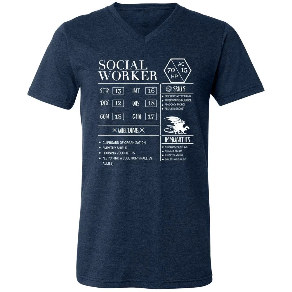 Social Worker New Unisex V-Neck T-Shirt - Heather Navy - 15