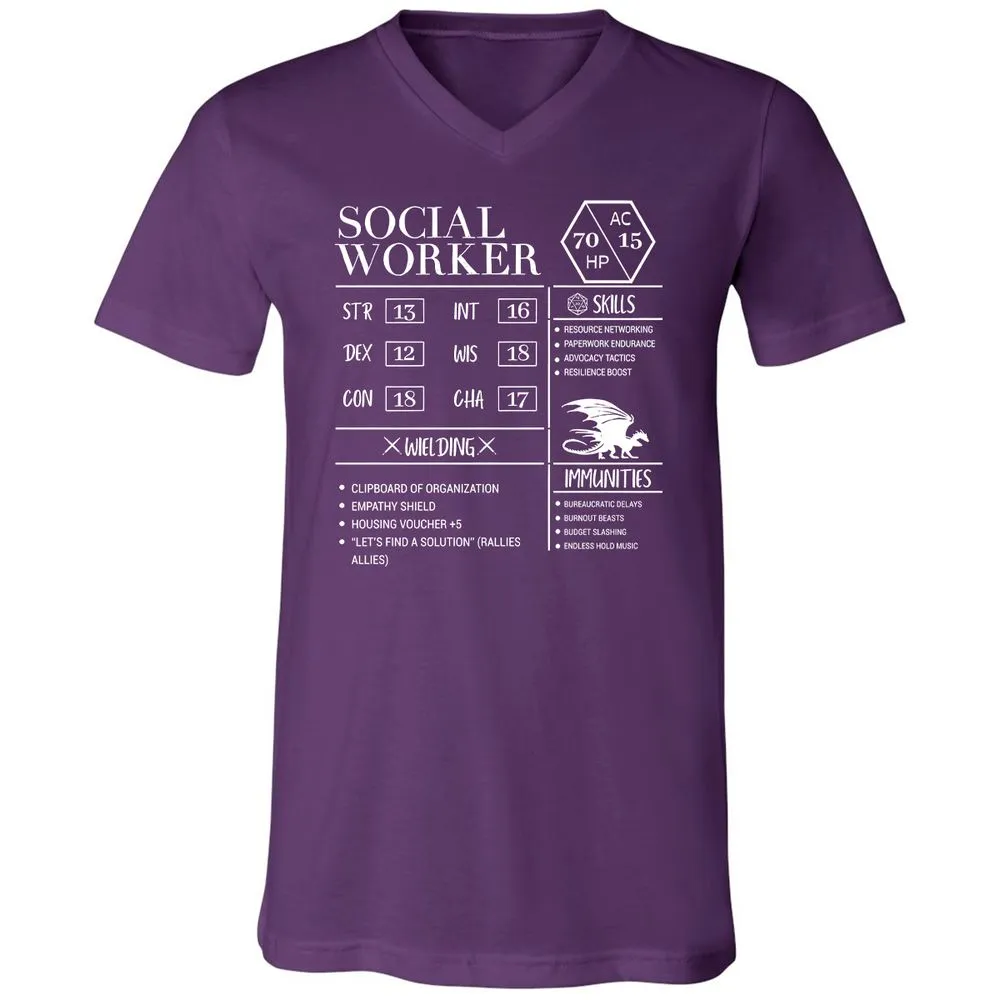 Social Worker New Unisex V-Neck T-Shirt - Team Purple - 9
