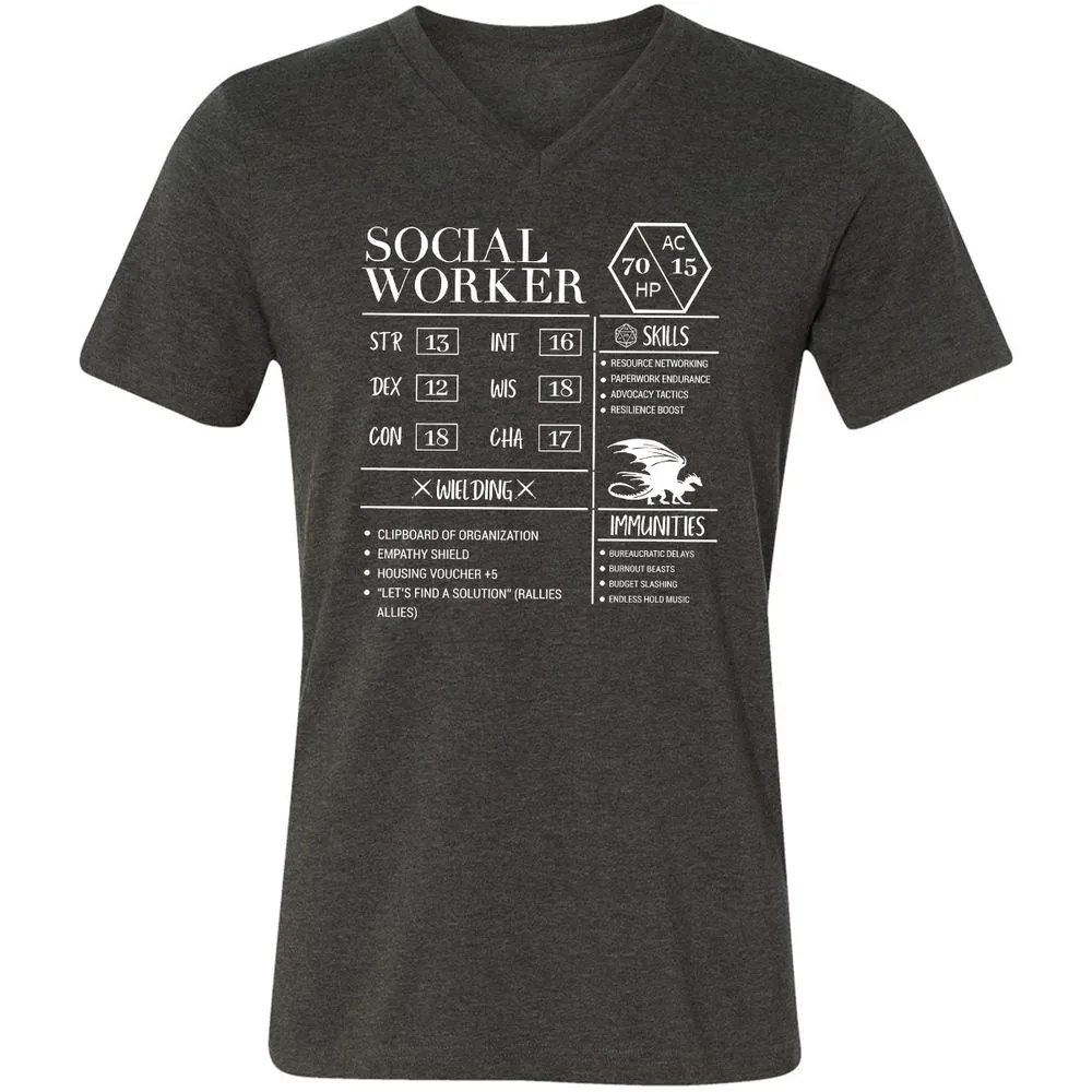 Social Worker New Unisex V-Neck T-Shirt - Dark Grey Heather - 8