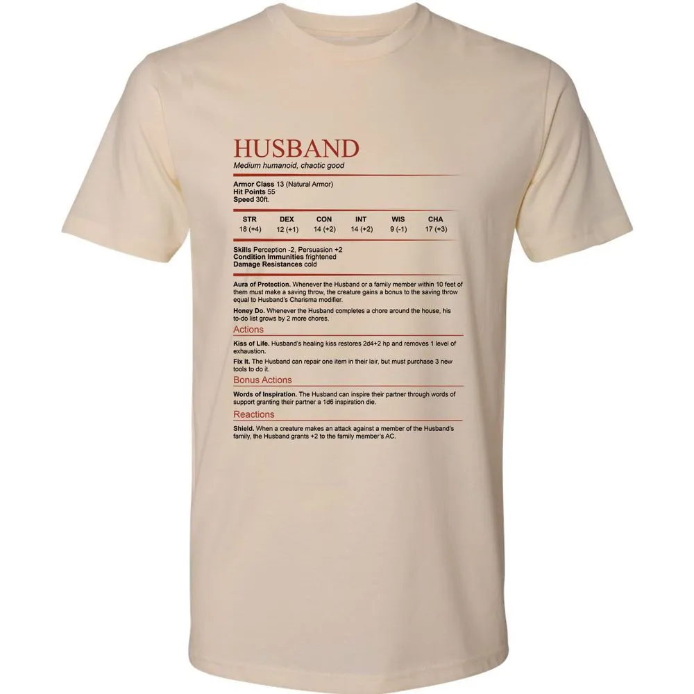 Husband White Premium Unisex T-Shirt - Cream - 2