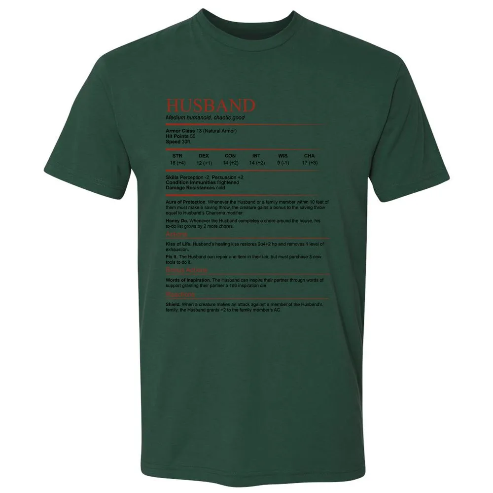 Husband White Premium Unisex T-Shirt - Forest Green - 13