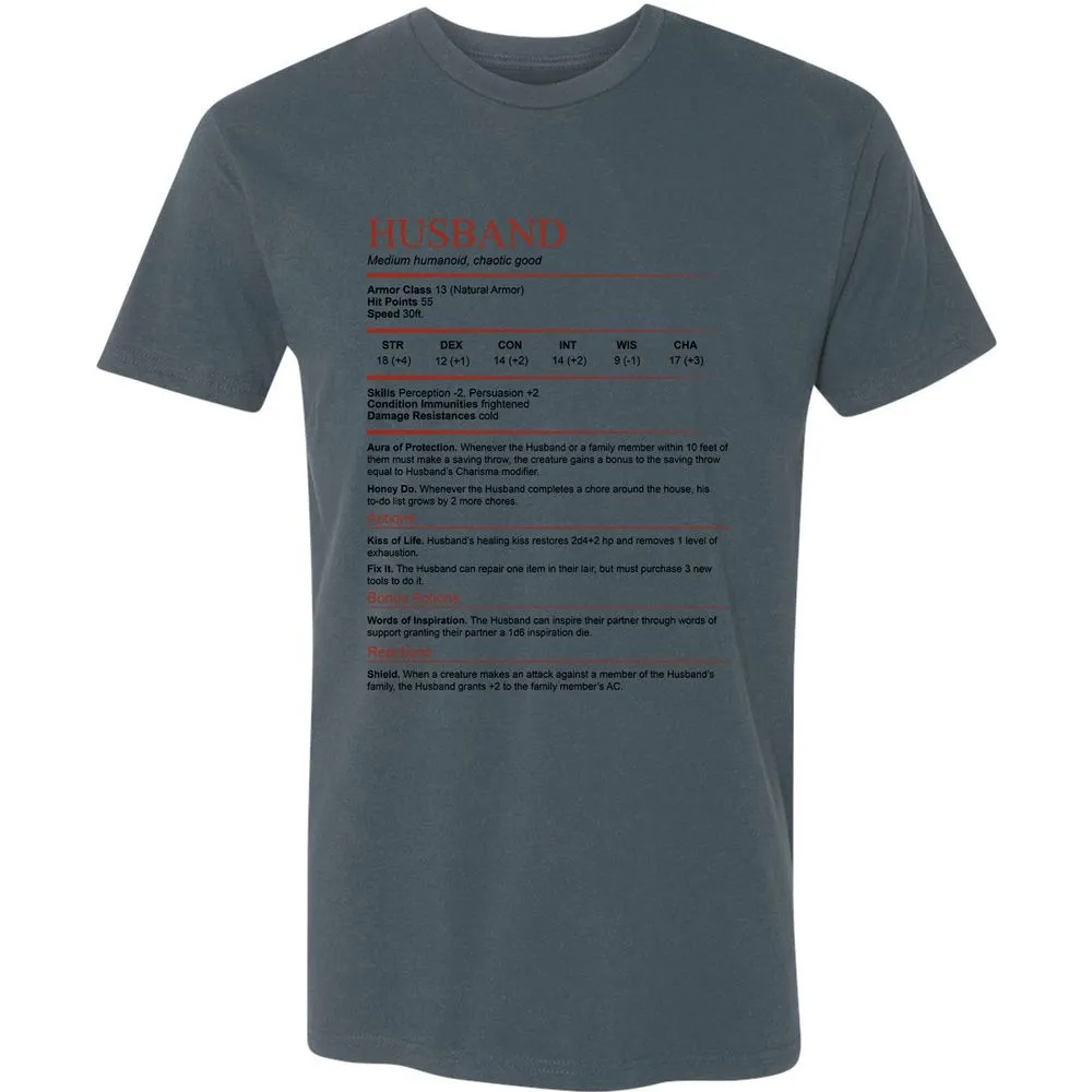 Husband White Premium Unisex T-Shirt - Indigo - 15