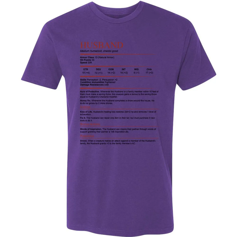 Husband White Premium Unisex T-Shirt - Purple Rush - 7