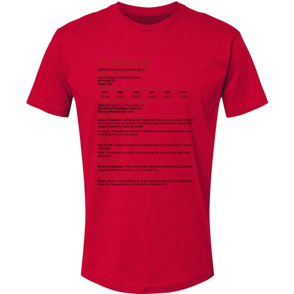 Husband White Premium Unisex T-Shirt - Red - 6