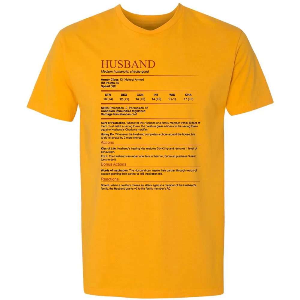 Husband White Premium Unisex T-Shirt - Gold - 12
