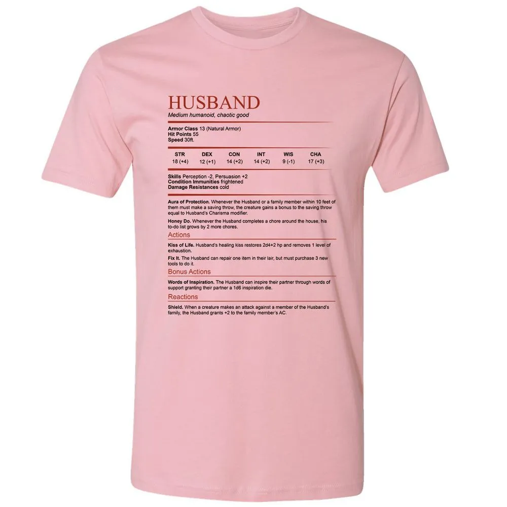 Husband White Premium Unisex T-Shirt - Light Pink - 3
