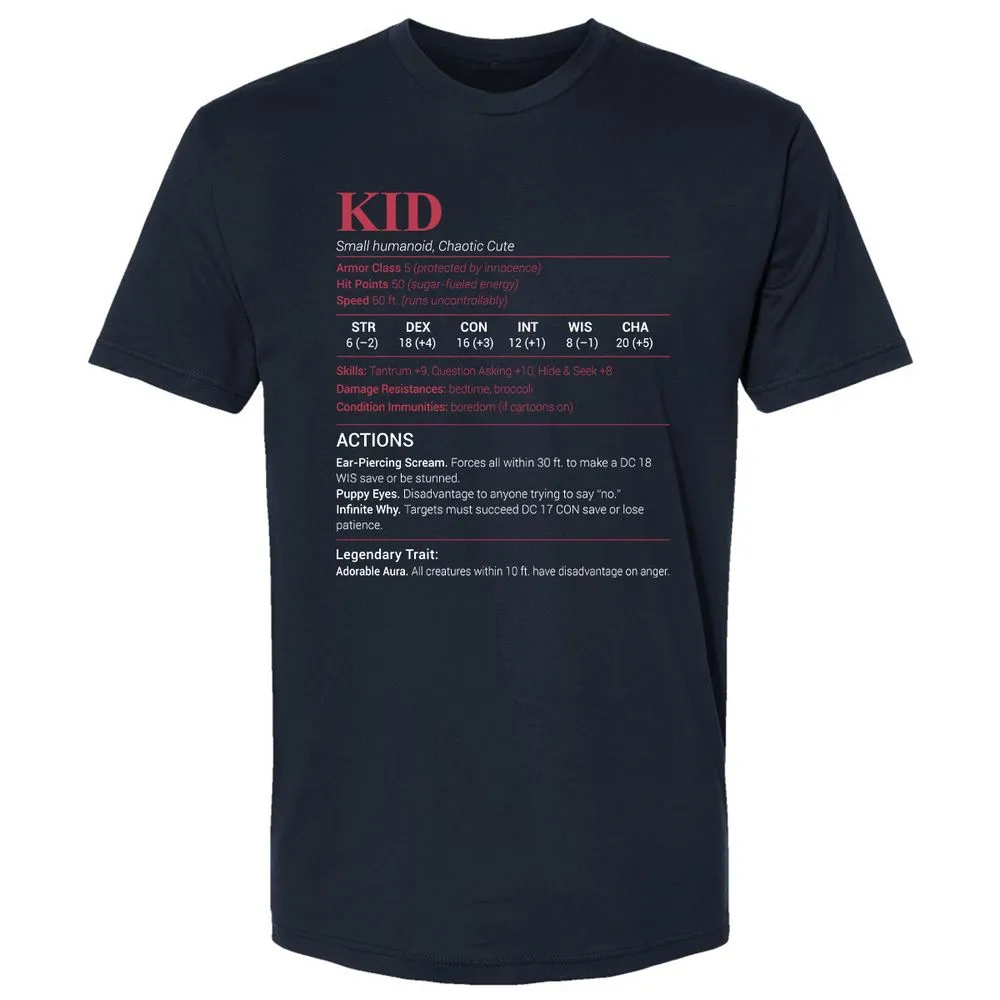 Kid Stats Premium Unisex T-Shirt - Midnight Navy - 2