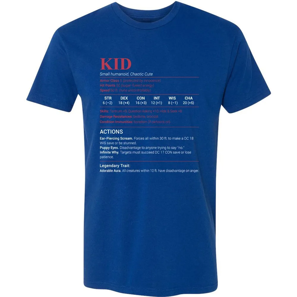 Kid Stats Premium Unisex T-Shirt - Royal - 10