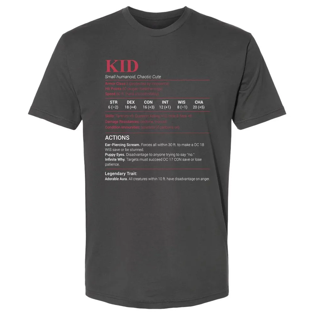 Kid Stats Premium Unisex T-Shirt - Heavy Metal - 8