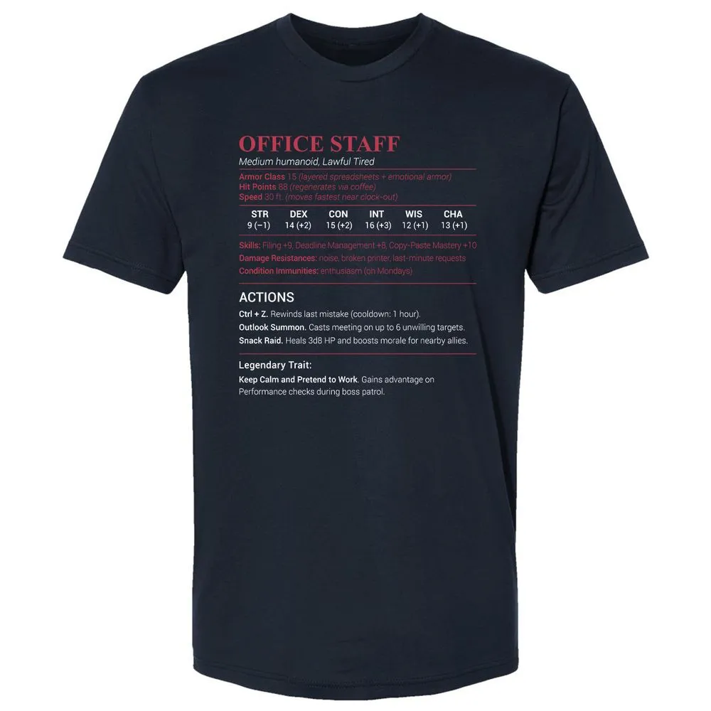 Office Staff Premium Unisex T-Shirt - Midnight Navy - 2