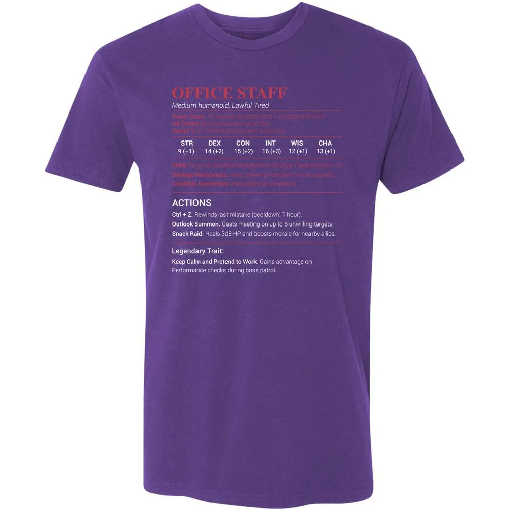 Office Staff Premium Unisex T-Shirt - Purple Rush - 7