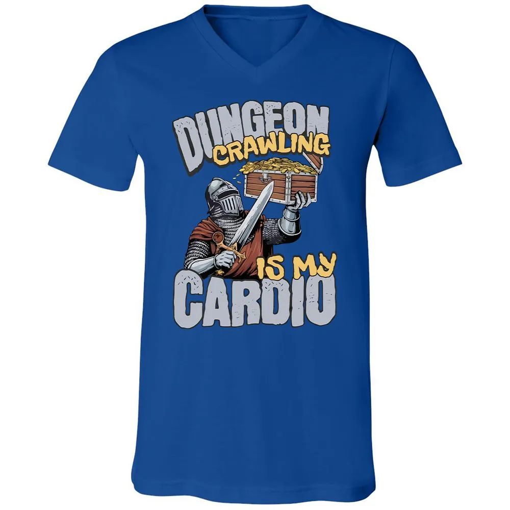 Dungeon Crawling Is My Cardio Unisex V-Neck T-Shirt - True Royal - 4
