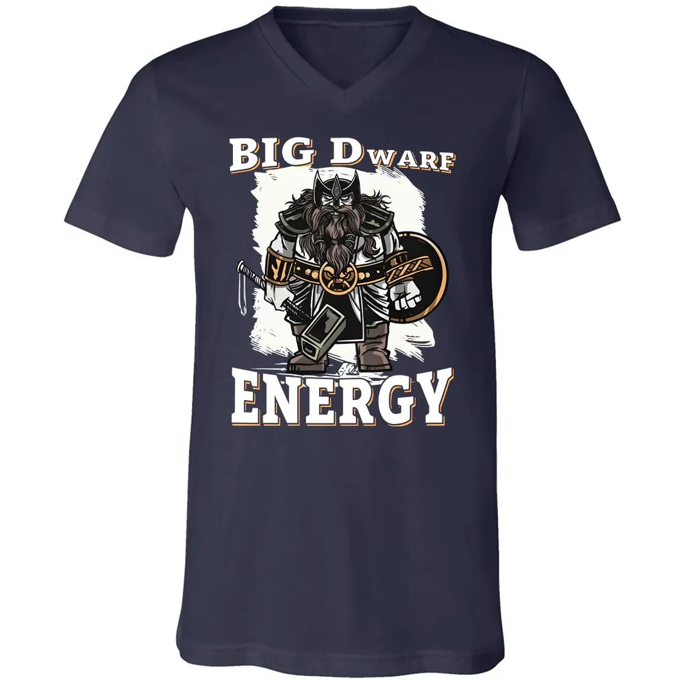 Big Dwarf Energy Unisex V-Neck T-Shirt - Navy - 2