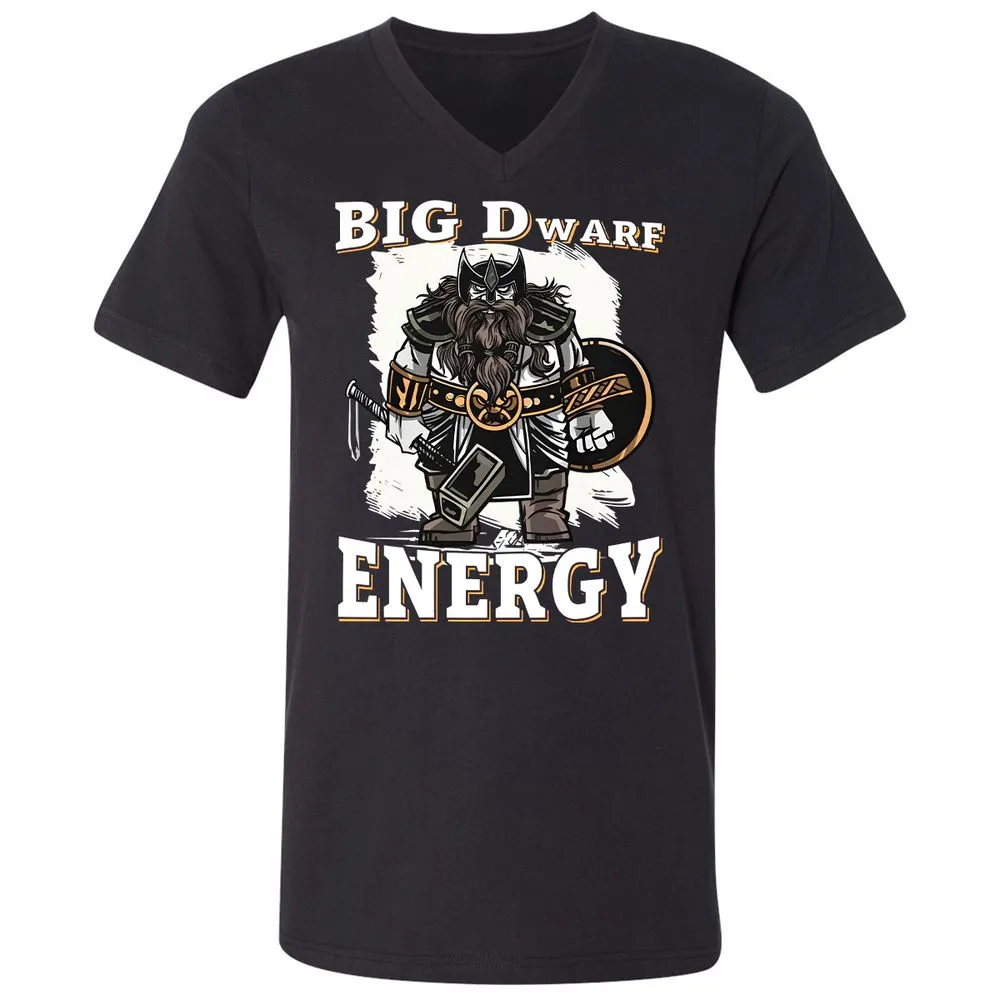 Big Dwarf Energy Unisex V-Neck T-Shirt - Black - 1