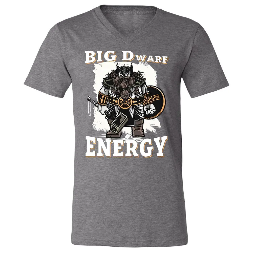 Big Dwarf Energy Unisex V-Neck T-Shirt - Deep Heather - 13