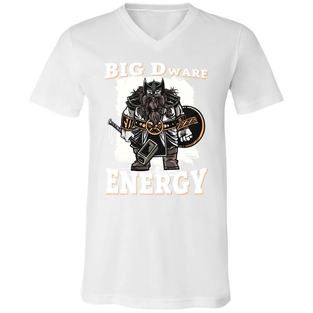 Big Dwarf Energy Unisex V-Neck T-Shirt - White - 5