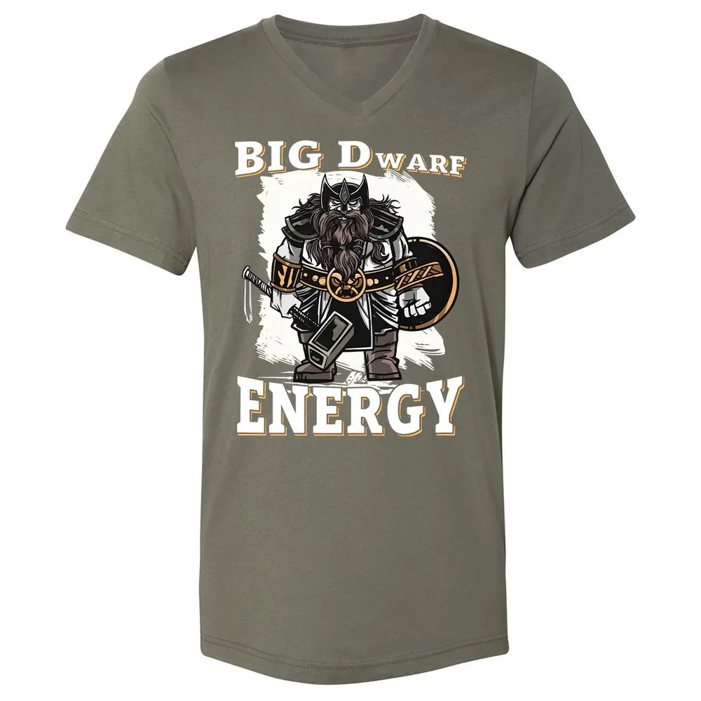 Big Dwarf Energy Unisex V-Neck T-Shirt - Military Green - 10