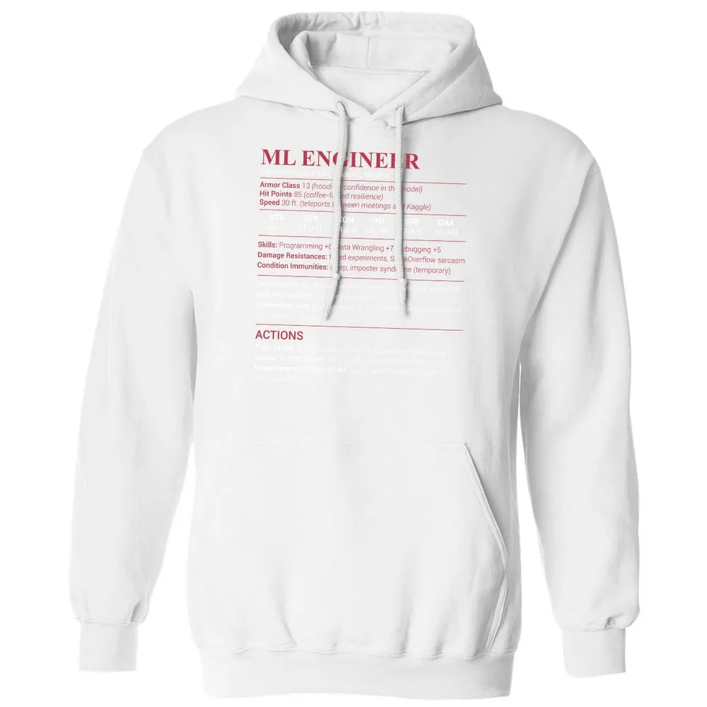 ML Engineer Classic Unisex Hoodie - White - 11