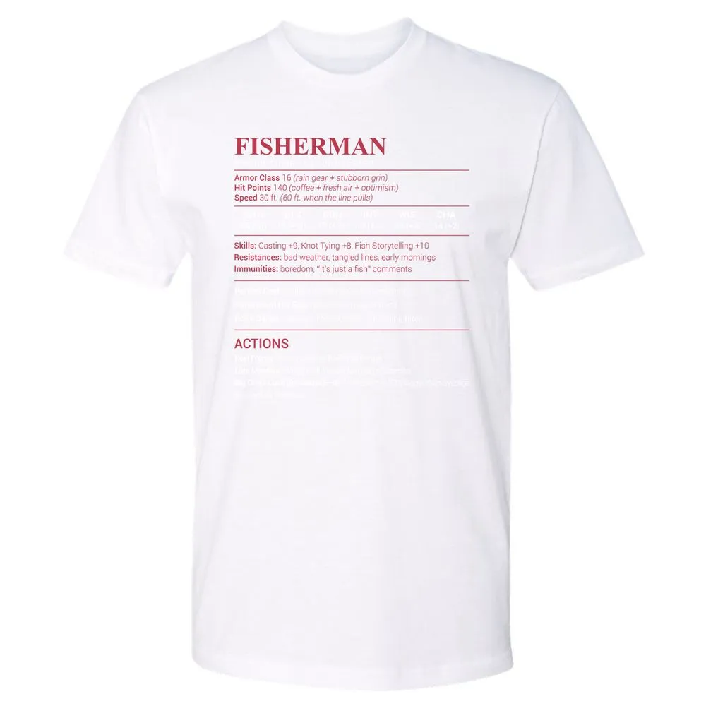Fisherman Stats Premium Unisex T-Shirt - White - 4