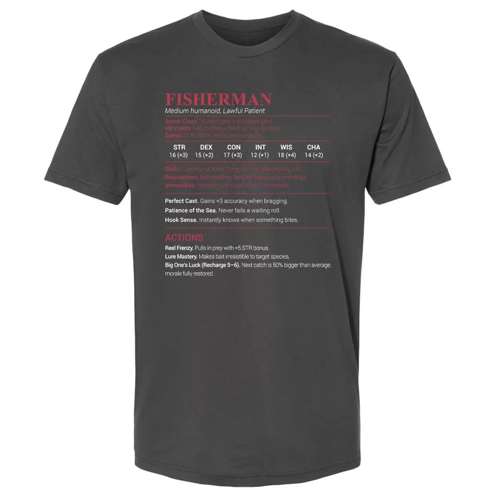 Fisherman Stats Premium Unisex T-Shirt - Heavy Metal - 8