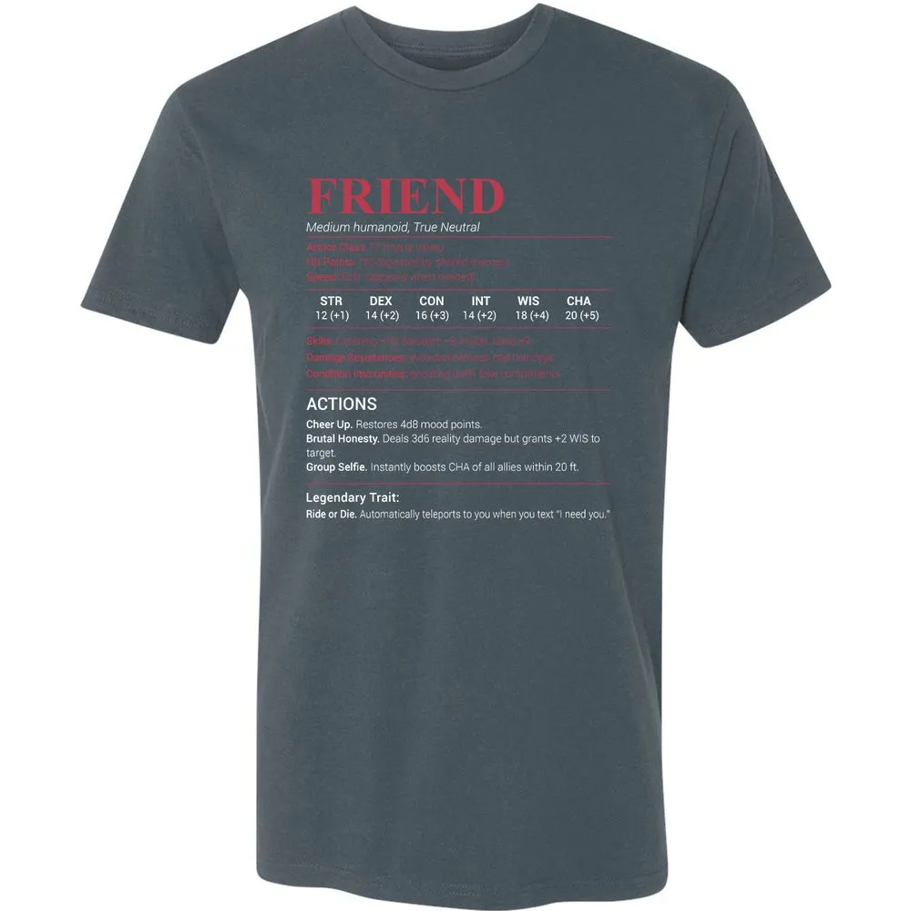 Friend Stats Premium Unisex T-Shirt - Indigo - 15