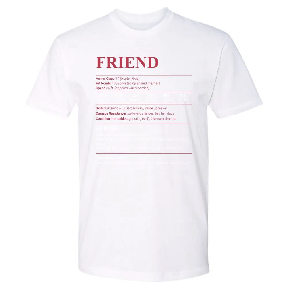 Friend Stats Premium Unisex T-Shirt - White - 4