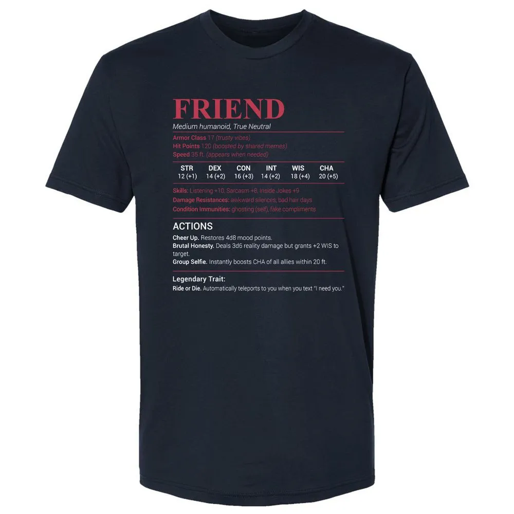 Friend Stats Premium Unisex T-Shirt - Midnight Navy - 2