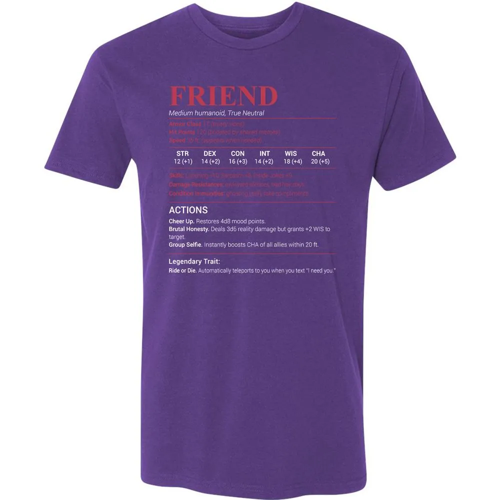 Friend Stats Premium Unisex T-Shirt - Purple Rush - 7