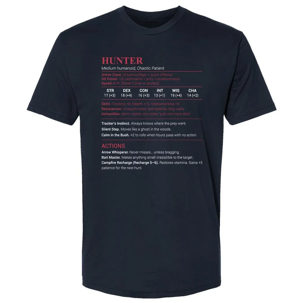 Hunter Stats Premium Unisex T-Shirt - Midnight Navy - 2