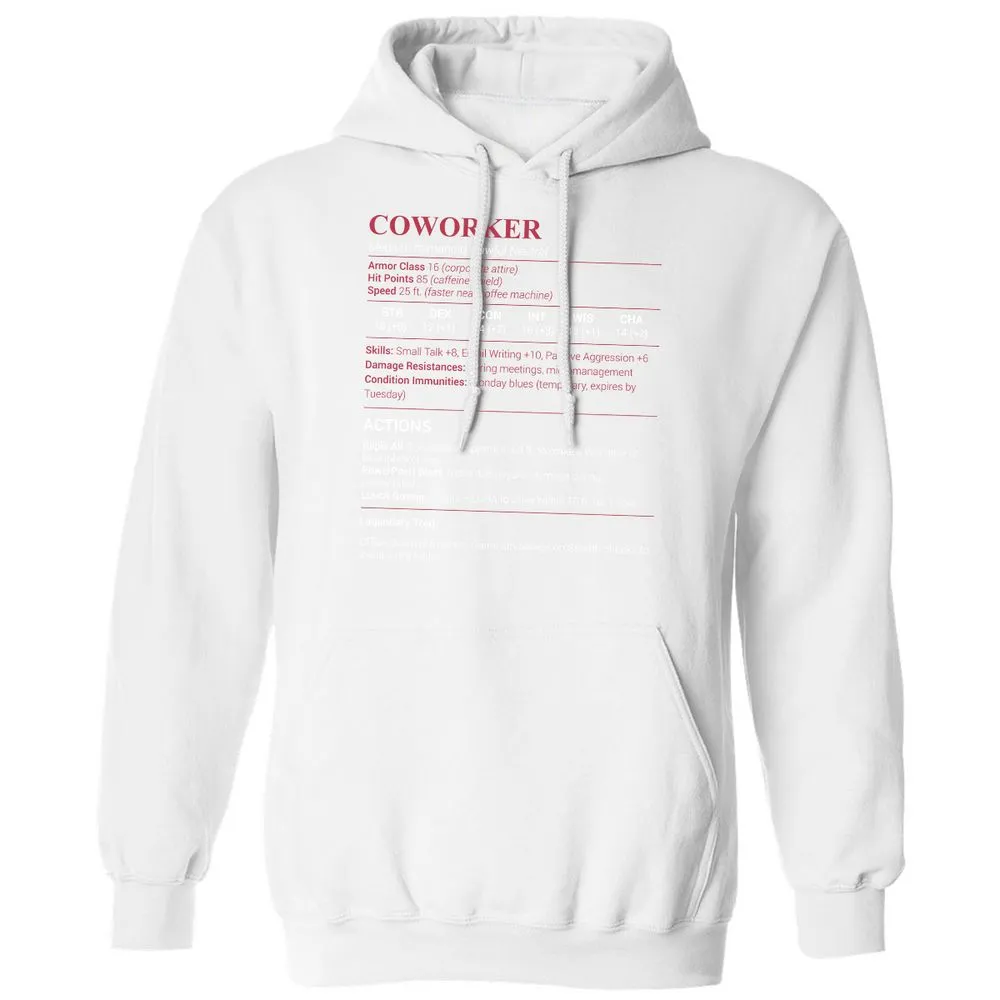 Coworker Stats Classic Unisex Hoodie - White - 11