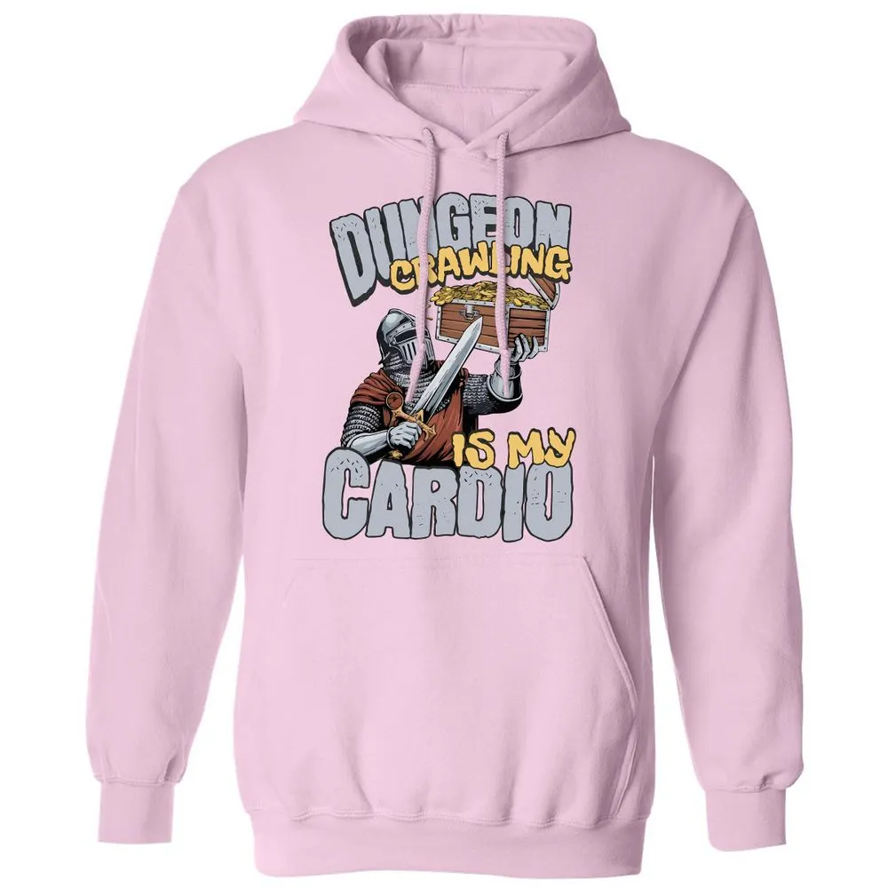 Dungeon Crawling Is My Cardio Classic Unisex Hoodie - Light Pink - 3
