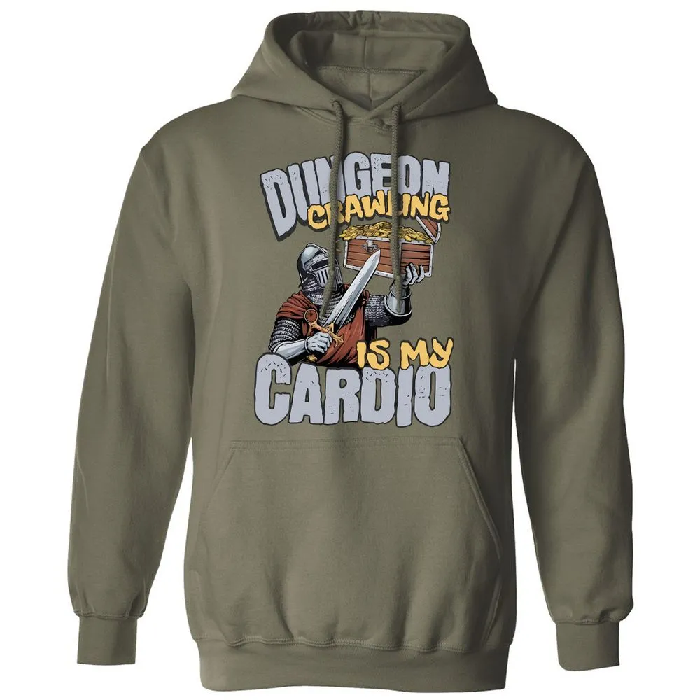 Dungeon Crawling Is My Cardio Classic Unisex Hoodie - Military Green - 4