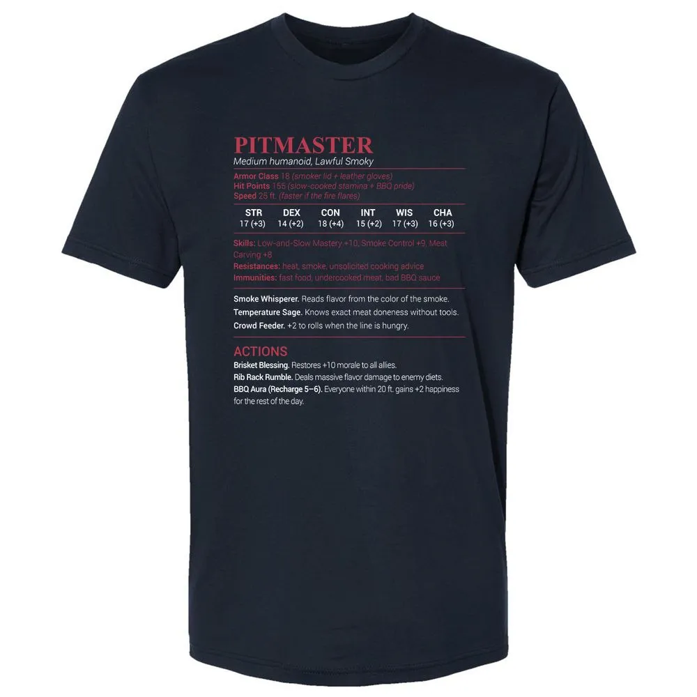 Pitmaster Stats Premium Unisex T-Shirt - Midnight Navy - 2