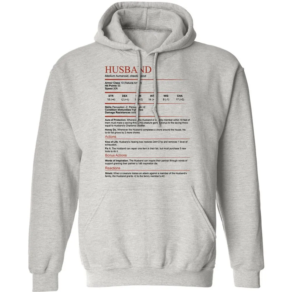 Husband White Classic Unisex Hoodie - Ash - 2