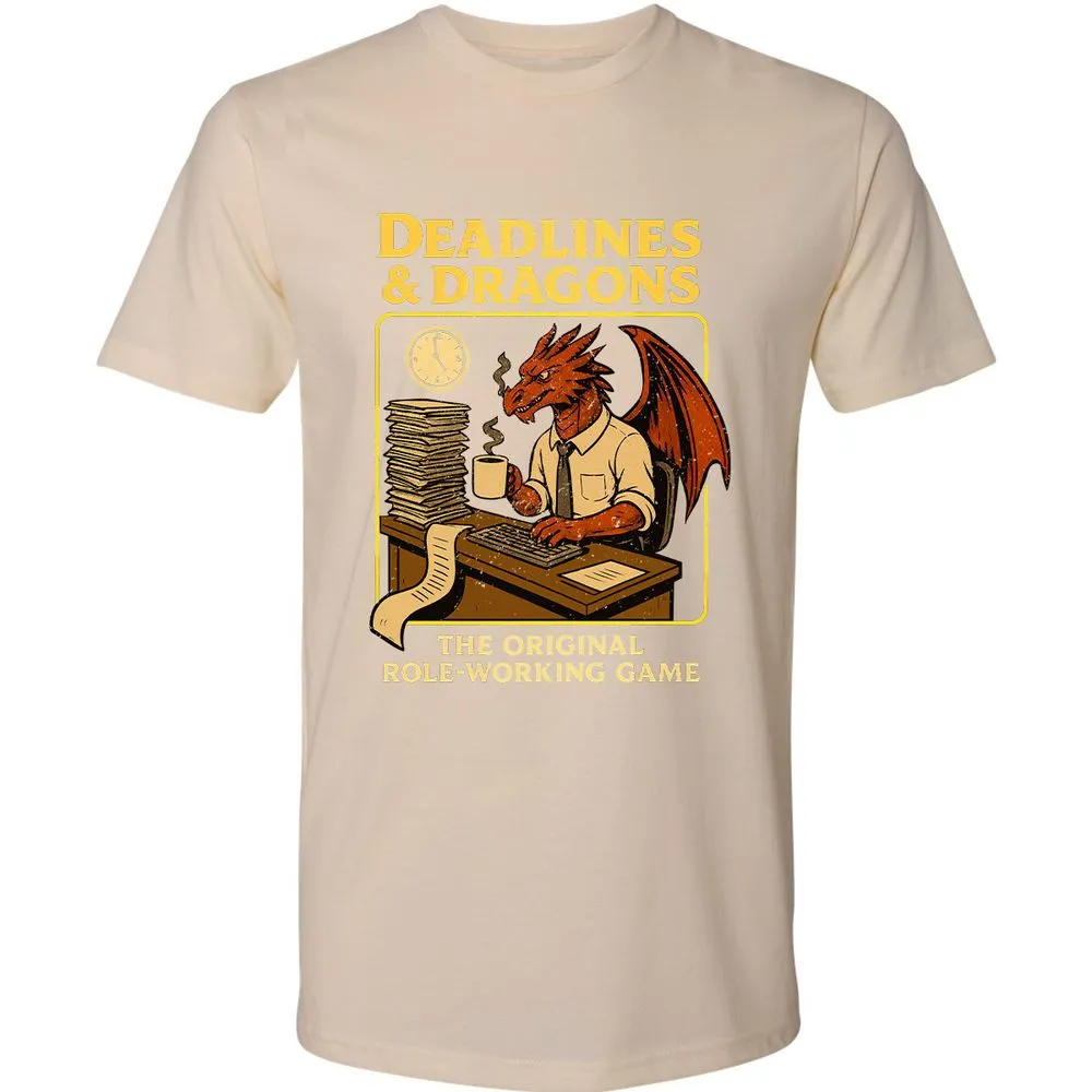 Deadlines & Dragons (Office Staff) Premium Unisex T-Shirt - Cream - 14