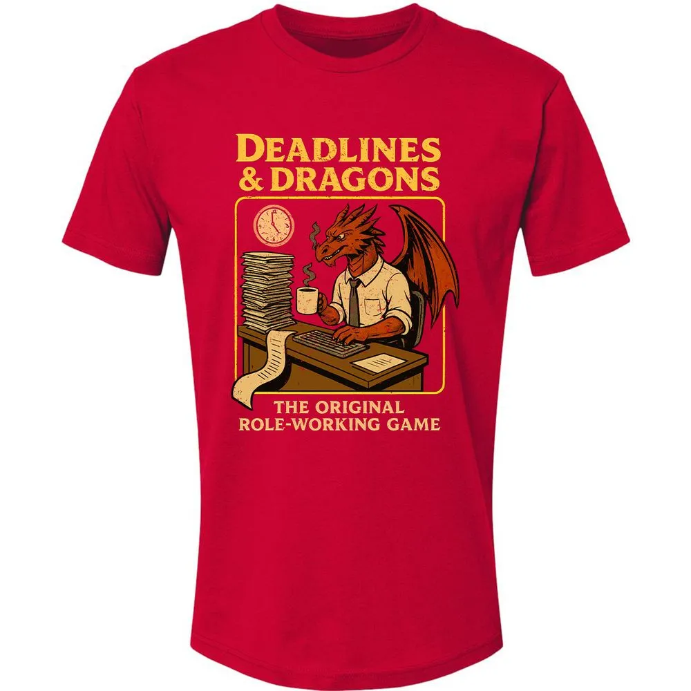 Deadlines & Dragons (Office Staff) Premium Unisex T-Shirt - Red - 6