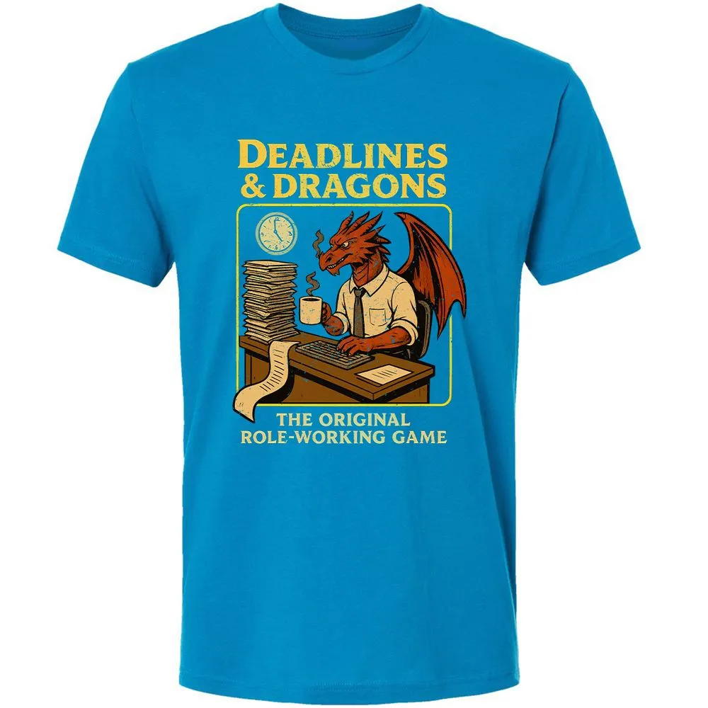Deadlines & Dragons (Office Staff) Premium Unisex T-Shirt - Turquoise - 16