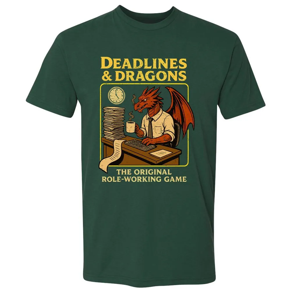 Deadlines & Dragons (Office Staff) Premium Unisex T-Shirt - Forest Green - 13